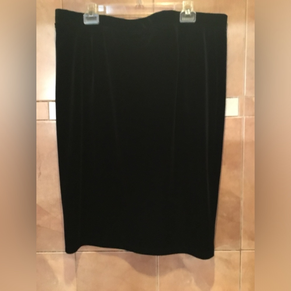Chico’s Travelers collection black Velvet skirt.  NWT  Large/Extra Large